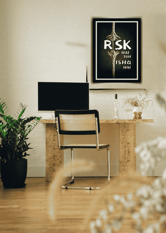 Risk Hai Toh Ishq Hai Framed Wall Art | Motivational Poster for Office & Gym