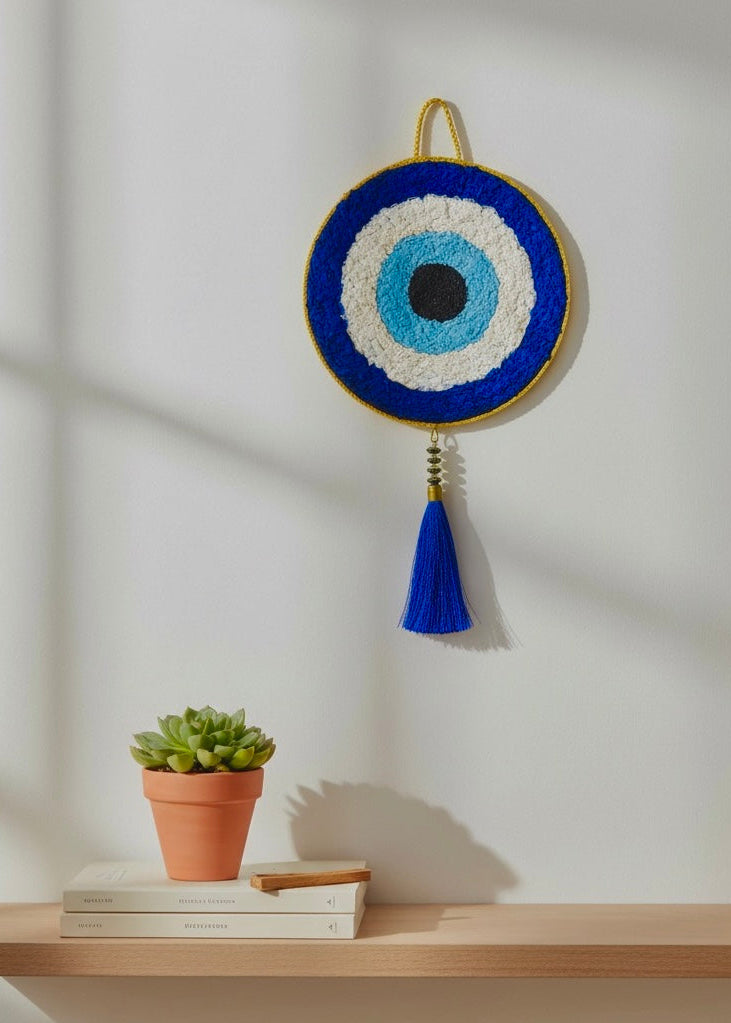 The Guardian Eye | Handmade Paper-Pulp Evil Eye Wall Hanging for Home Decoration