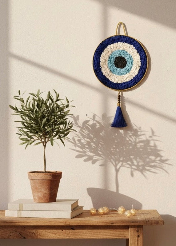 The Guardian Eye | Handmade Paper-Pulp Evil Eye Wall Hanging for Home Decoration